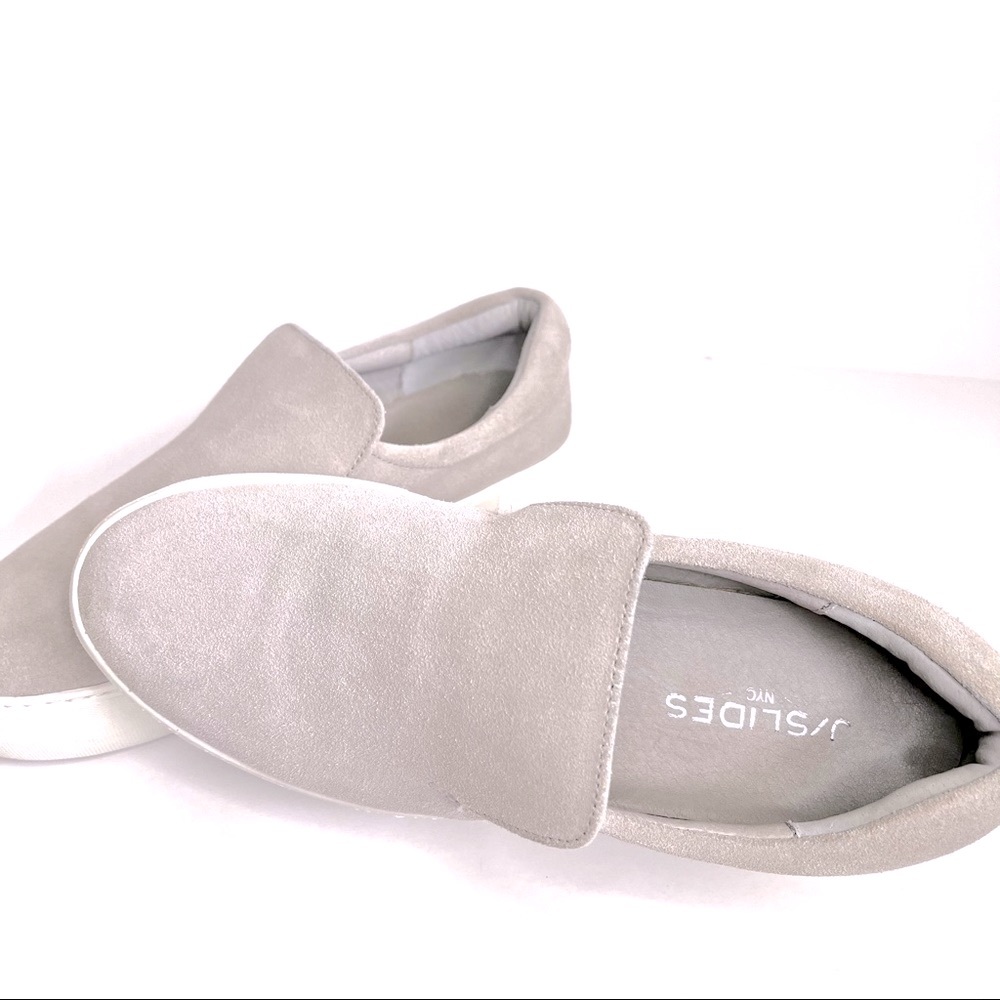 J/Slides Attire Grey Suede Platform Slip On Sneaker